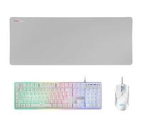 Mars Gaming Pack Tastiera 3 in 1 con tecnologia ibrida H-Mech, Antighosting USB RGB + Mouse 10000dpi USB RGB + Mouse Pad 800x30