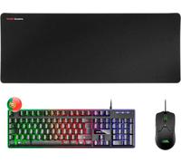 Mars Gaming Premium Pack Tastiera ibrida H-MECH - Mouse ultraleggero 10K - Tappetino mouse XXL - Tecnologia H-MECH - Illuminazi NEW