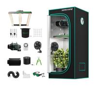 MARS HYDRO FC-E1500 Set completo di lampade a led per piante a spettro completo e dimmerabile, con kit di ventilazione per idroponica 1680D 80X80X160cm per coltivazione indoor
