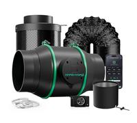 MARS HYDRO iFresh Ventilatore Assiale 6 Pollici Combo, Regolatore di Velocità, Filtro al Carbonio e Duttatura, Controllo APP tramite iConnect , Sistema di Raffreddamento e Ventilazione per Grow Tent