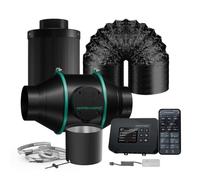 MARS Hydro Kit Filtrazione Aria Intelligente 10cm, Ventilatore Inline con Controllore Temp/Umid iControl, Controllo Remoto App, Filtro Carbonio, Sistema Ventilazione Tenda Coltivazione Idroponica