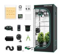 MARS HYDRO TS600 grow box kit completo - Set completo per la coltivazione a LED, 60 x 60 x 140cm growbox, kit per la coltivazione idroponica 1680D con set di ventilazione da 10 cm