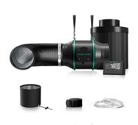 MARS HYDRO Ventilatore in linea da 205 CFM da 4 pollici con controller di temperatura e umidità, filtro in carbonio e 25 feet of Ducting Combo, sistema di ventilazione per Grow Tent, Hydroponics