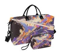 Mars Impact, borsa da viaggio per oggetti personali, borsa da viaggio per la notte, borsa sportiva con tracolla regolabile per sport, set da 2 pezzi