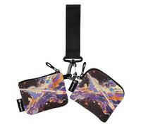 Mars Impact, portafoglio portamonete da donna, sottile, portatile, con tasca portamonete con cerniera, confezione da 2, Impatto su Marte, 1 size, Casual