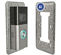 Mars Outpost Targa da parete in acciaio inox compatibile con campanello video wireless Battery Video Doorbell Plus/Pro Gen 1-4 - senza fori nuovi, design damascato