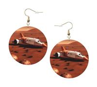 Mars Planet Orecchini in pelle alla moda per le donne pendenti 1 paio di orecchini piercing leggeri stampati gioielli regali per donne ragazze