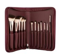 MARS Set di 12 pennelli professionali da trucco, a lunga durata, morbide setole sintetiche, facili da tenere e applicare con precisione per viso, occhi e sopracciglia (marrone)
