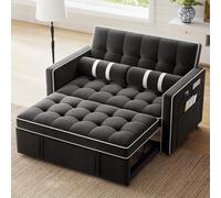 Marsail Divano letto, divano letto estraibile 3 in 1 con ricarica USB, tasche portaoggetti e schienale regolabile, divano letto per piccoli spazi, facile conversione, divano per soggiorno o ufficio,