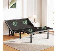 Marsail MS01-1 - Base letto regolabile Queen con massaggio, 4 porte USB A&C, telaio letto regolabile con luce notturna sotto il letto, montaggio rapido in 3 minuti, letto regolabile con controllo