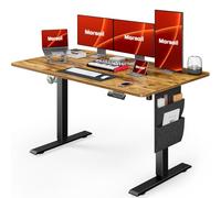 Marsail Scrivania da ufficio in piedi, altezza regolabile, scrivania per stare in piedi, 130 x 71 cm, scrivania per casa, ufficio, gioco, scrivania per computer con 4 preset di memoria, gancio per