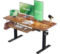 Marsail Scrivania elettrica in piedi con vassoio ergonomico per tastiera, altezza regolabile da 120 x 61 cm, altezza regolabile da 69,8 cm a 118,6 cm, 4 preset di memoria, sollevamento fluido e