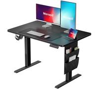 Marsail Scrivania elettrica in piedi da 40 x 24, altezza regolabile, con preset di memoria, borsa portaoggetti e gestione dei cavi, per casa, ufficio e postazioni di lavoro di gioco