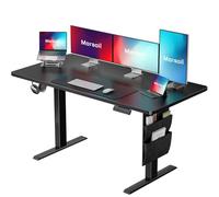 Marsail Scrivania elettrica in piedi da 48 x 24, altezza regolabile, con preset di memoria, borsa portaoggetti e gestione dei cavi, per casa, ufficio e postazioni di lavoro di gioco