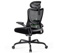 Marsail Sedia da ufficio ergonomica con poggiatesta in rete, sedia da scrivania per computer con supporto lombare regolabile, sedie girevoli con ruote e braccioli 3D