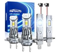 Marsauto Kit Lampadine LED H7+H1 da 80.000 lm, Adatto per Abbaglianti e Anabbaglianti Auto, con Ventola a 12.000 giri/min, Plug and Play, Confezione da 4 Pezzi (H7x2, H1x2)