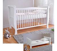 Marsell Bianco lettino di legno per bambini Materasso di lusso Aloe Vera Tre posizioni di altezza