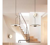 Marset Ginger Lampada a sospensione LED, wengè/bianco - ø19,5 cm