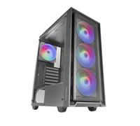 MARSGAMING MC-AIR, Case Gaming ATX, 4x Ventole FRGB Rainbow 120mm, Pannello Frontale Mesh, Finestra Laterale in Vetro Temperato, Semitorre PC Doppia Camera, Supporto Raffreddamento a Liquido, Nero