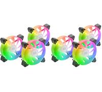 MARSGAMING MF-3A, Kit 3x Ventole FDB Ultra Silenziose 120mm, Illuminazione ARGB Rainbow 360° Senza Cornice, Ventole 3in1 Compatibilità Completa, Doppio Connettore Maschio + Femmina, Nero