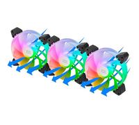 MARSGAMING MF-3AR, Kit 3x Ventole 120mm FDB, Pale Invertite, Illuminazione ARGB 360° Senza Telaio, Illuminazione Anello Completa, Ventole PC con Compatibilità Totale ARGB, Doppio Connettore, Nero
