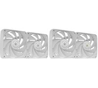 MARSGAMING MF-NCLX2, Kit 2x Ventole Ultrasilenziose 120mm, Design Pale Ibride, Ventole 2in1 con Cuscinetto FDB in Rame Iperbilanciato, Sistema di Connessione PWM, Pads Antivibrazione, Bianco