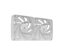 MARSGAMING MF-NCLX2, Kit 2x Ventole Ultrasilenziose 120mm, Design Pale Ibride, Ventole 2in1 con Cuscinetto FDB in Rame Iperbilanciato, Sistema di Connessione PWM, Pads Antivibrazione, Bianco