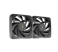 MARSGAMING MF-NCLX2, Kit 2x Ventole Ultrasilenziose 120mm, Design Pale Ibride, Ventole 2in1 con Cuscinetto FDB in Rame Iperbilanciato, Sistema di Connessione PWM, Pads Antivibrazione, Nero