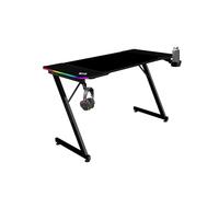 MARSGAMING MGD-X120RGB, Scrivania Gaming Ergonomica, Illuminazione ARGB con Telecomando, Fibra di Carbonio, Tappetino XXL, Supporto Cuffie e Bevande, Gestione Cavi, Scrivania Gaming 120x60cm, Nero