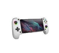 MARSGAMING MGPX, Gamepad Bluetooth 5.0 2-in-1, RGB Neon, Doppia Vibrazione e Funzione Turbo, Supporto Smartphone Fino a 6.8", Controller Compatibile con PC, Android, iOS e Console, USB-C, Bianco