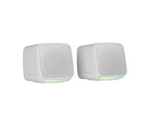 MARSGAMING MS-PRO, Altoparlanti Compatti 10W, RGB Flow Dinamica, Altoparlante PC con Controllo del Volume e Ingresso Jack 3.5mm, Altoparlanti Gaming Compatibili PC/Mac/Smartphone/Tablet, Bianco
