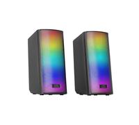 MARSGAMING MSRGB2, Altoparlanti Bluetooth 5.3 15W, Processore Audio DSP, Illuminazione RGB Dinamica, Frontale Total Mesh, Altoparlanti Compatti con Control Box, Ingresso Jack 3.5mm e USB, Nero