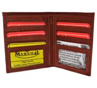 Marshal Portafoglio Hipster in pelle bifold #1502, Borgogna, Large, classico