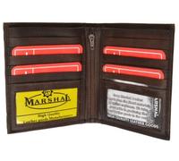 Marshal Portafoglio Hipster in pelle bifold #1502, Marrone, Large, classico