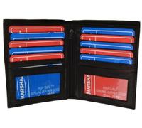 Marshal Portafoglio Hipster in pelle bifold #1502, nero, Large, classico