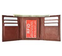 Marshal® Portafoglio RFID Blocking Uomo Pelle Sottile Trifold Portafoglio con SCATOLA, Borgogna, taglia unica