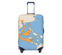 Marshall Islands Flag map01 - Copertura per bagagli da viaggio, lavabile, antigraffio, Nero , M