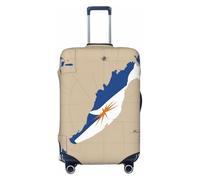 Marshall Islands Flag map03 - Copertura per bagagli da viaggio, lavabile, antigraffio, Nero , L