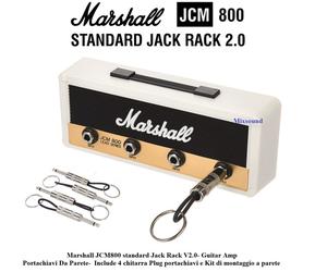MARSHALL Jack Rack White JCM800 Portachiavi da parete con 4 jack chitarra Plug