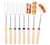 Marshmallow Spiedini telescopici, 8 Pezzi Bastoncini per arrostire Marshmallow, Forchettone Barbecue Spiedini Acciaio Espandibile 31-81cm, Forchette per Tostare Marshmallow, per Campeggio Falò