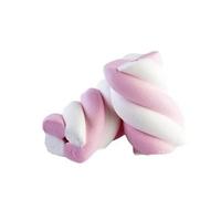 Marshmallow Treccia Multicolore Senza Glutine, 1 kg, per Compleanni, Battesimi, Nascite ed Eventi (Bianco Rosa)