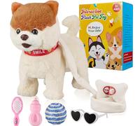 Marsjoy Giocattolo per cane che cammina, canto musicale, danza, passeggiata lungo il cucciolo con guinzaglio, robot per cani, regolazione del volume, animale in peluche