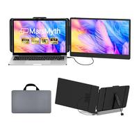 MarsMyth Estensore per schermo portatile S1, doppio monitor portatile da 14", altoparlanti interni, 1080p FHD, Plug & Play, per laptop da 13"-17", compatibile con Windows Mac PS5