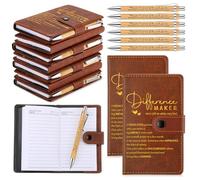 Marspark 30 Sets Difference Maker Employee Appreciation Gifts Inspirational A5 Leather Notebooks with Pens Thank You Motivational Gifts for Men Women Volunteers Teacher (Brown)