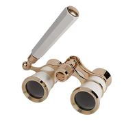Marsrut Binocolo ultra HD 3 x 25 per teatro lirico con manico, telescopio di colore bianco per vedere teatro, corse di cavalli e concerti, binocolo leggero per uomini e donne, kit di accessori incluso
