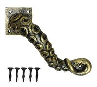 Marsrut Maniglia per porta vintage, a forma di tentacolo di polpo per interni ed esterni, decorazione per porta di casa, armadio, mobili, bronzo, marrone