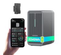 Marstek B2500 Impianto solare da balcone con batteria - Accumulo LiFePO4 da 2240 Wh, 2 MPPT, Ingresso solare max. 1600 W e uscita DC 800 W, Controllo tramite app, IP65, Plug & Play, 6000 cicli