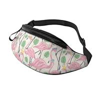 Marsupi A Tracolla Cute Flamingos Palm Leaves, Marsupi Alla Moda Traspirante Tattica Militare Borsello Multiuso Waist Bag Per Bicicletta Running Passeggiate