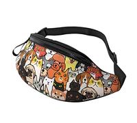 Marsupi A Tracolla Dogs Cats Faces, Marsupi Alla Moda Moda Marsupi Sportivo Multiuso Waist Bag Per Concerti Trekking Fitness