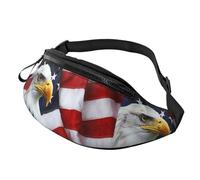 Marsupi Bald Eagle Usa Flag Moda Marsupi A Tracolla Multiuso Borsello Da Cintura Per Trekking Donna Jogging 14X35Cm